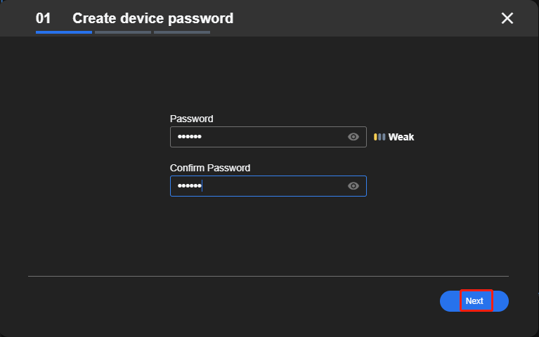 9Create camera password