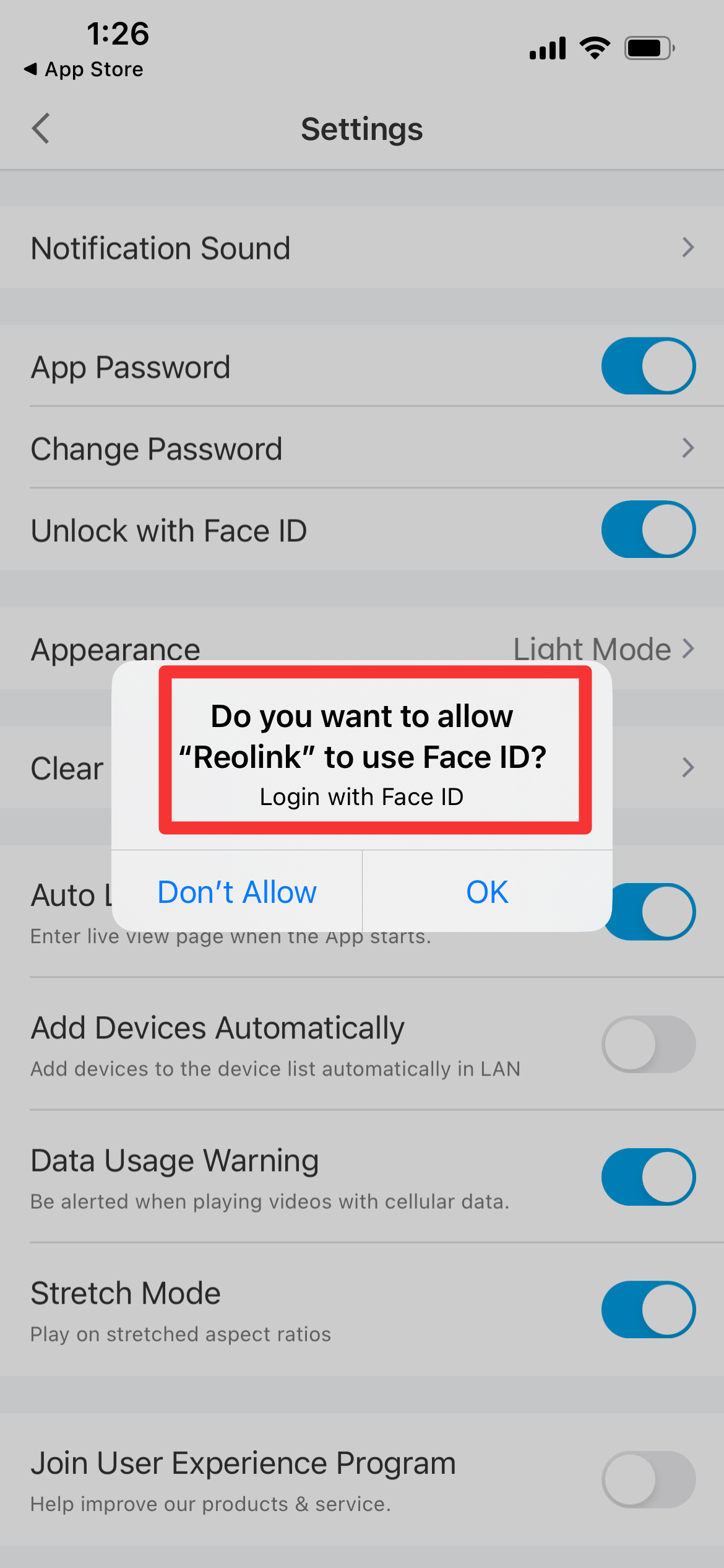 allow face id second