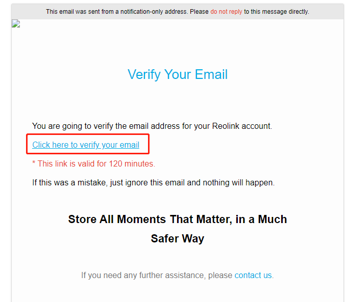 verification link