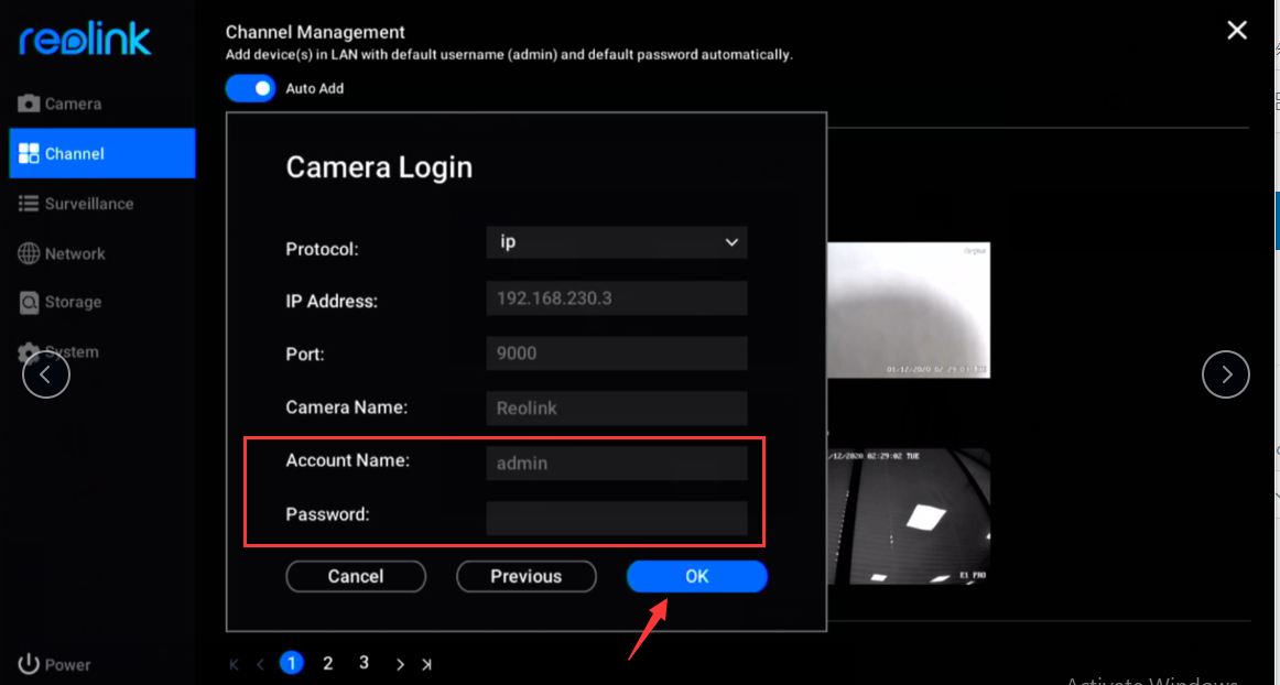 enter password