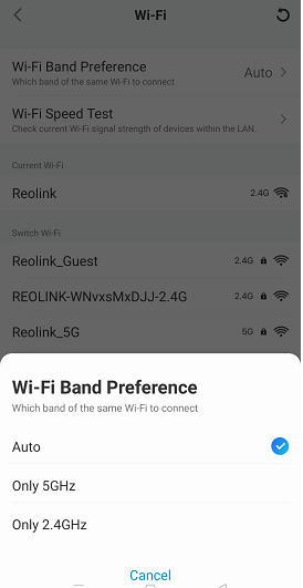 wifi band preference