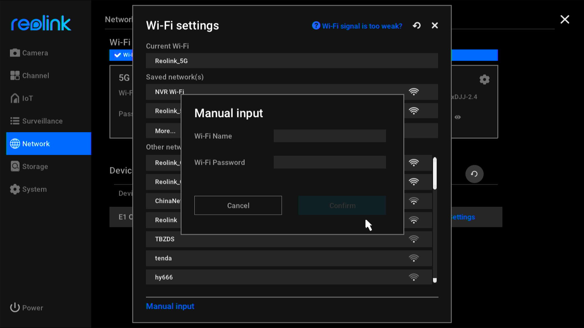 manual input