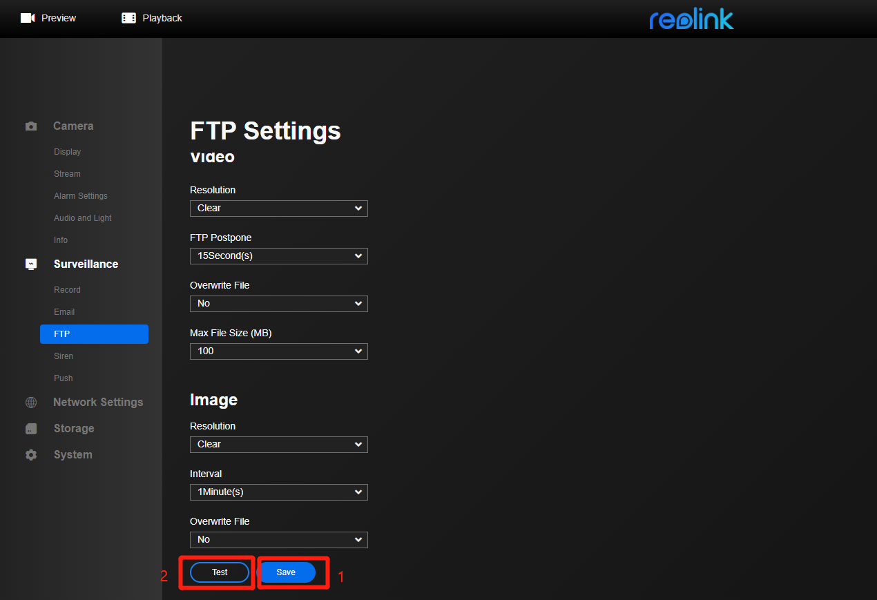 save FTP settings