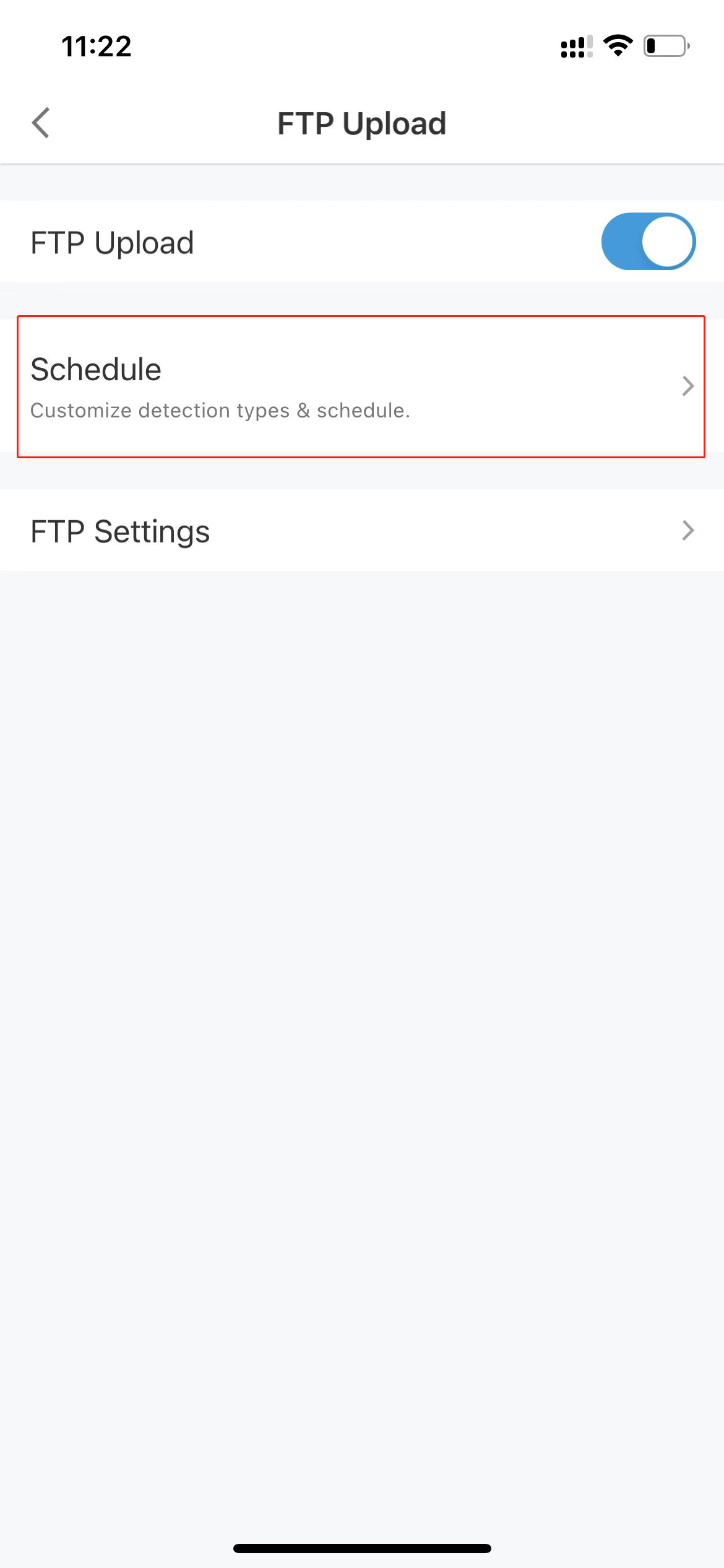 FTP schedule option