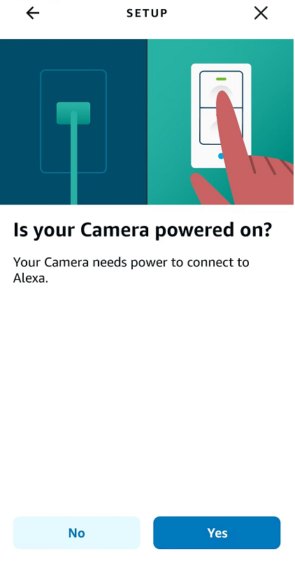 is camera powered on
