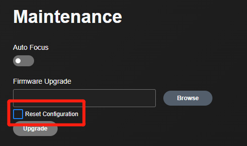 reset configuration
