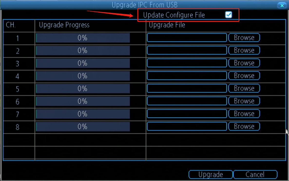 update configure file