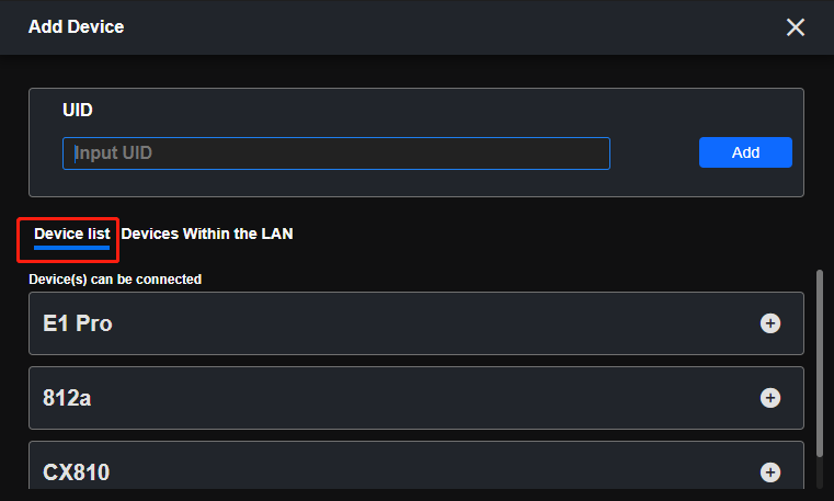 device list