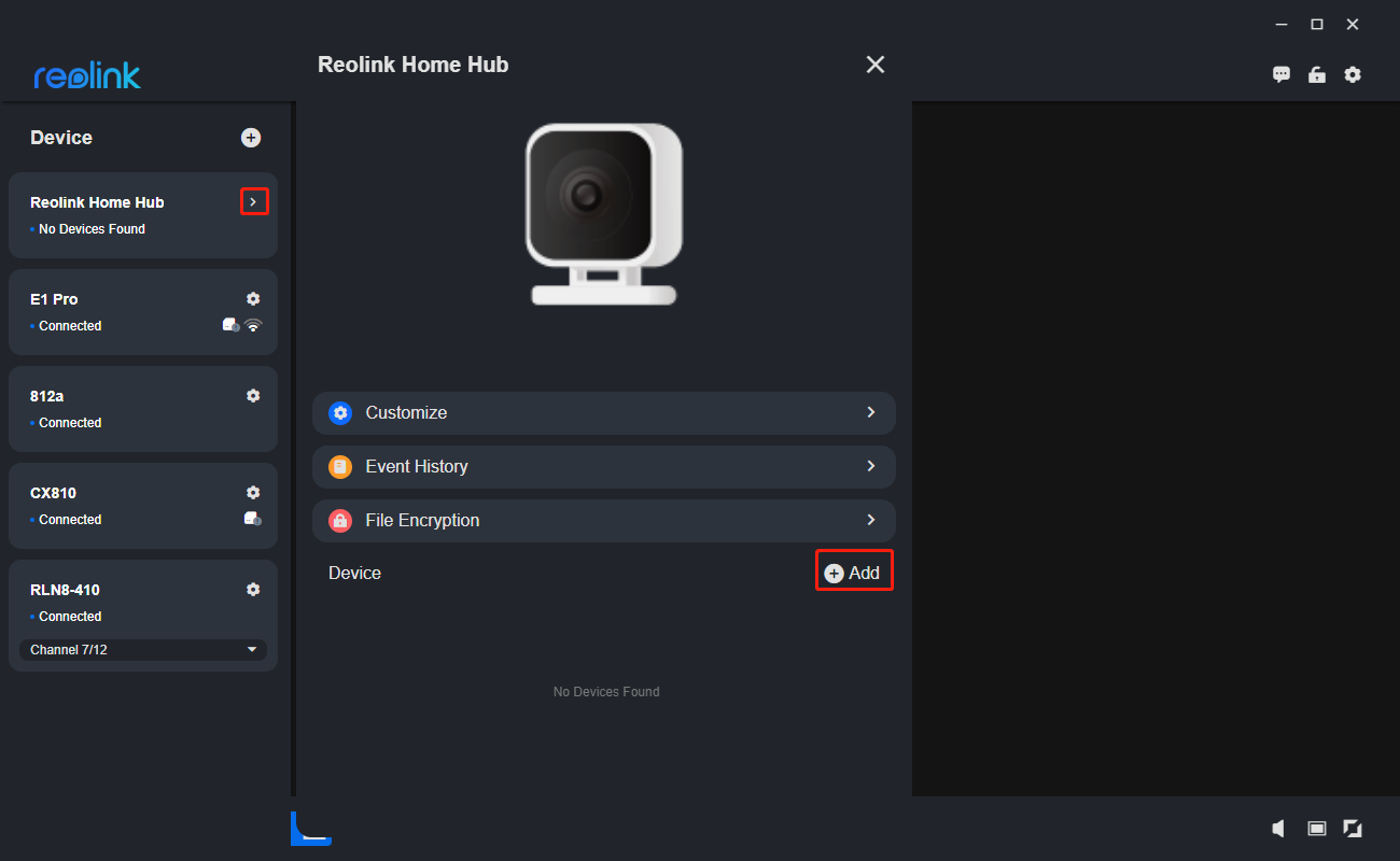 add camera hub client