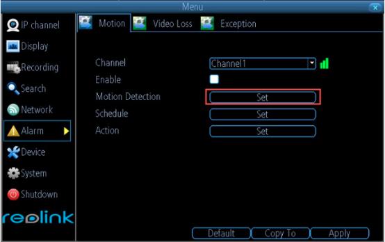 Set Motion Detection