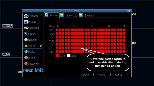 Alarm Schedule Page