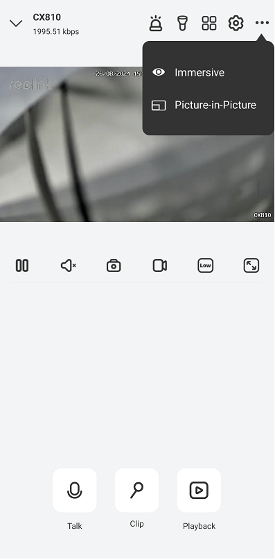 settings icon live view