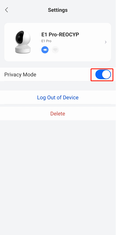 toogle privacy mode