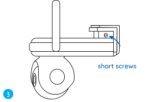 drill the two short screws into the corresponding holes