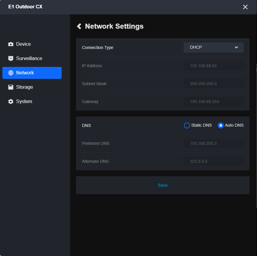 network setting configuration