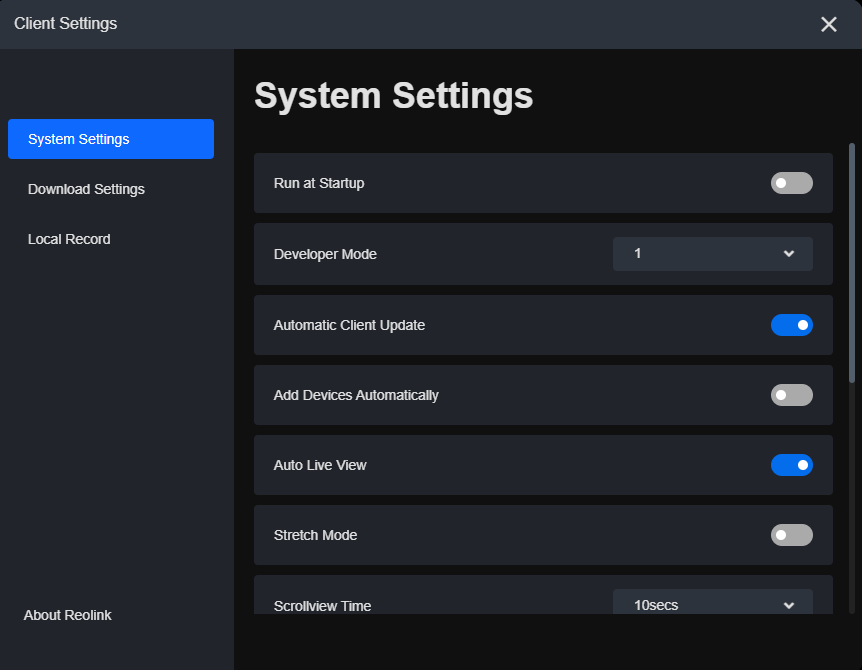 system setting