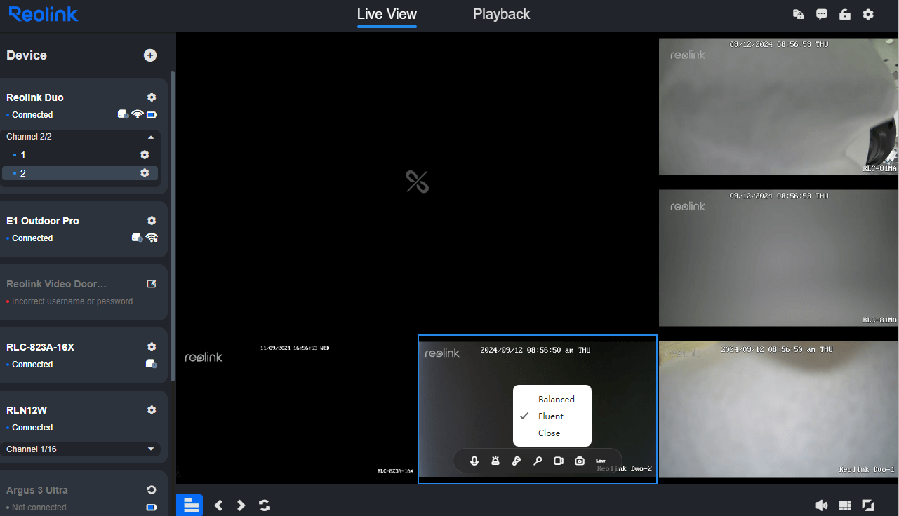 switch the live stream mode