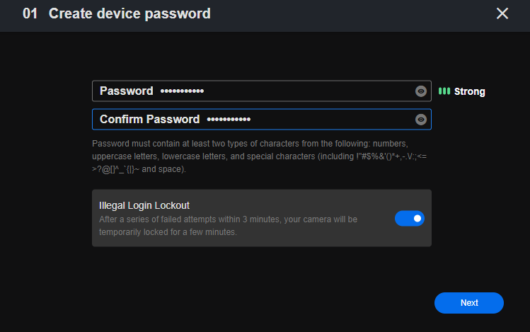 create device password