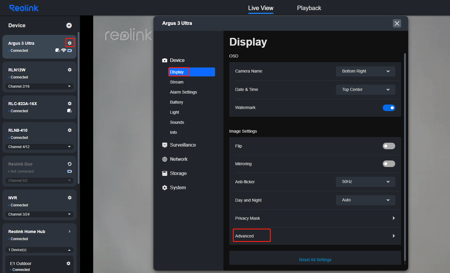 configure the parameter setting