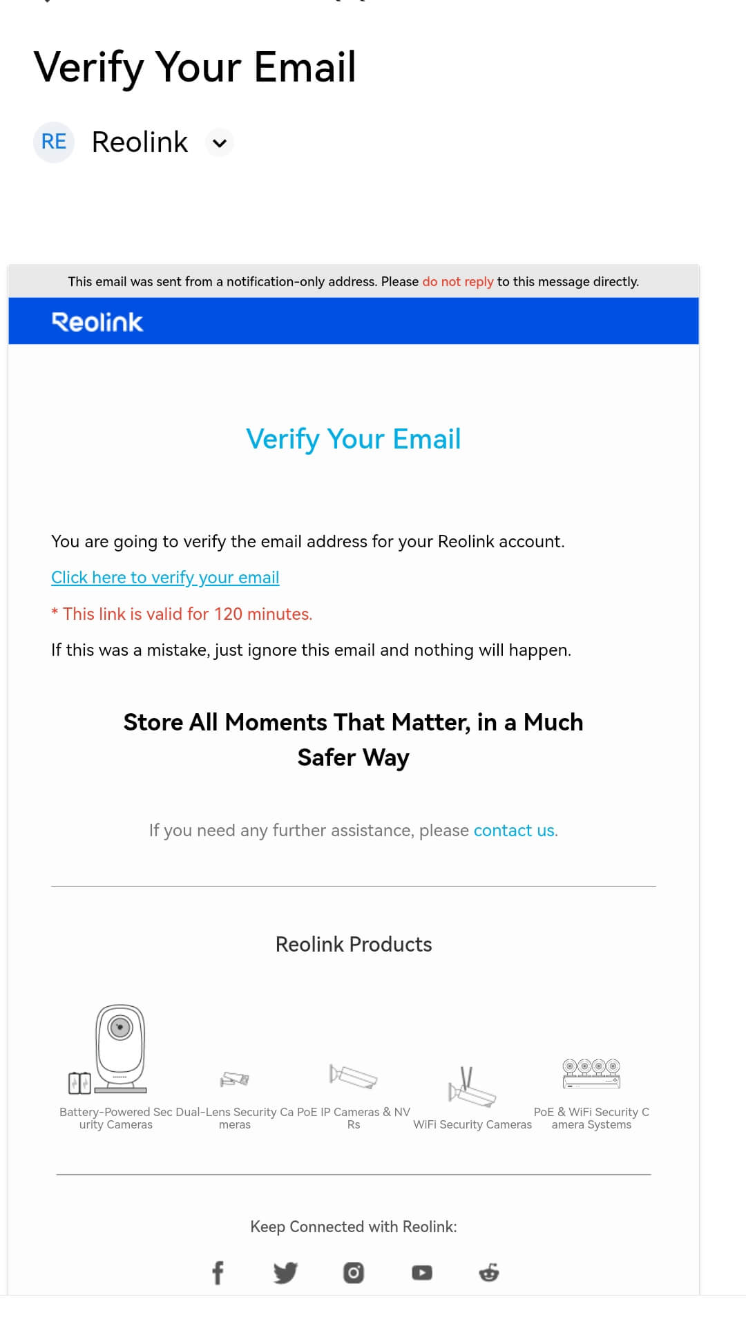 verify the email