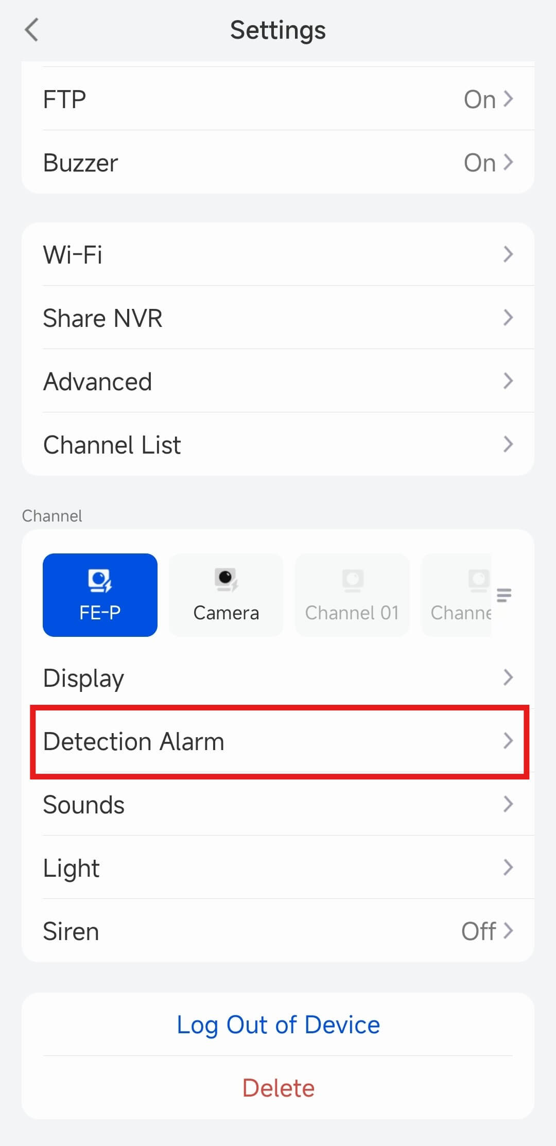 app detection alarm