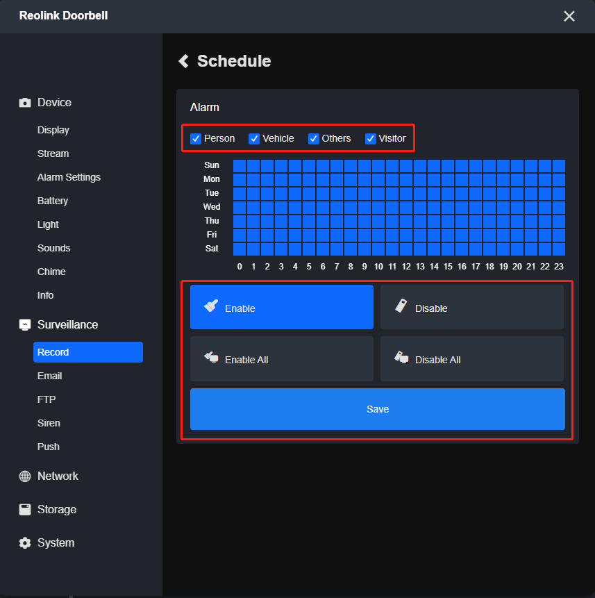 schedule vistor ED