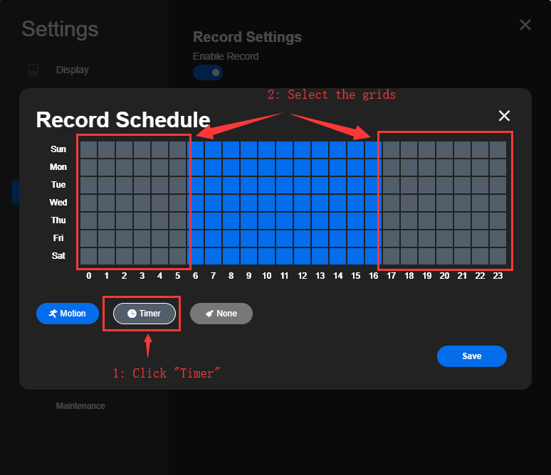 select the grids