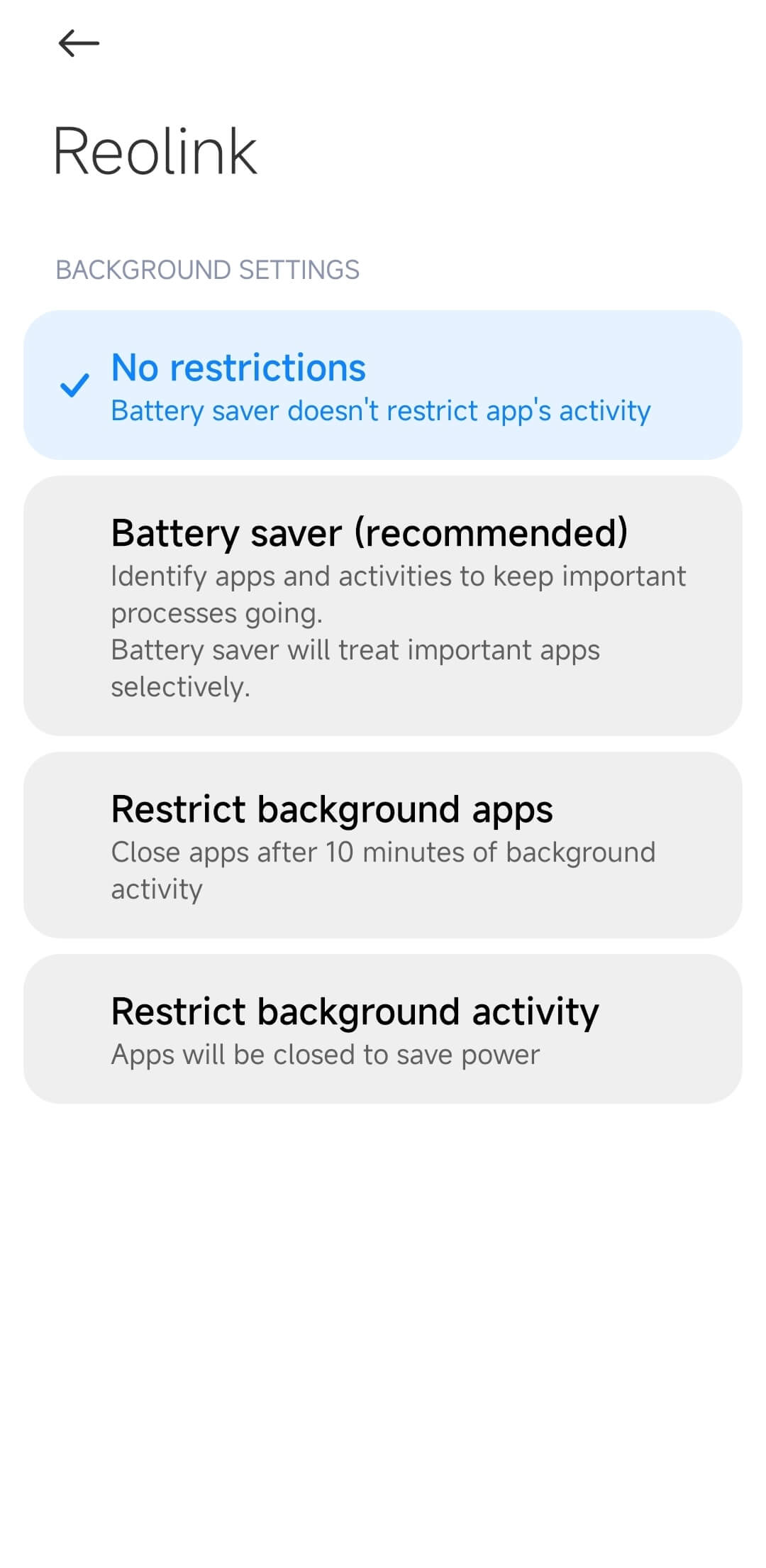 battery saver settings