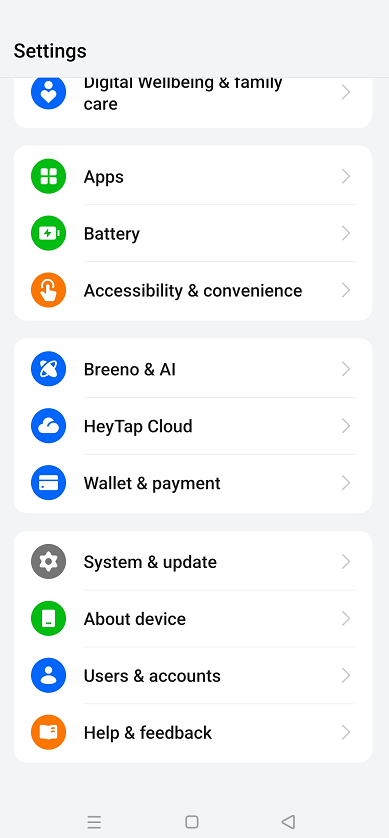 APP settings