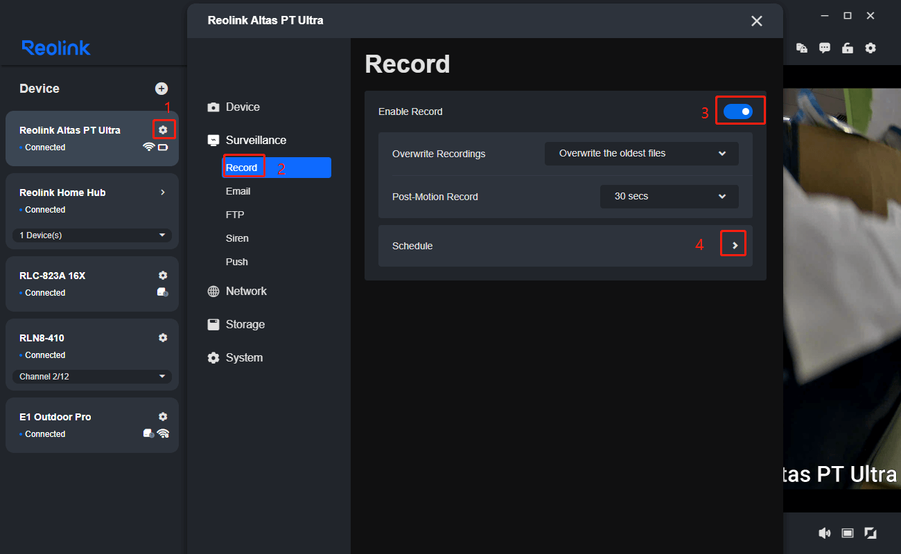 record schedule