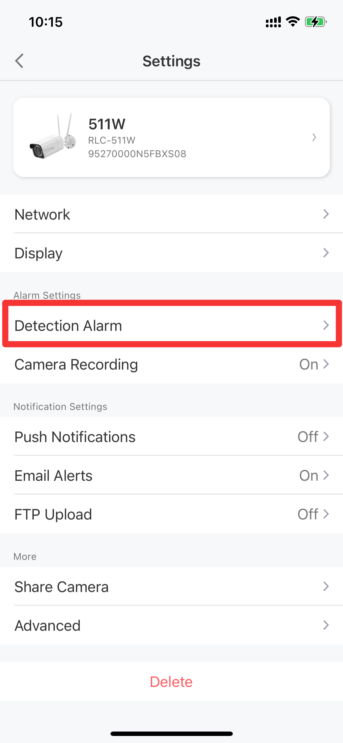 tap detection alarm