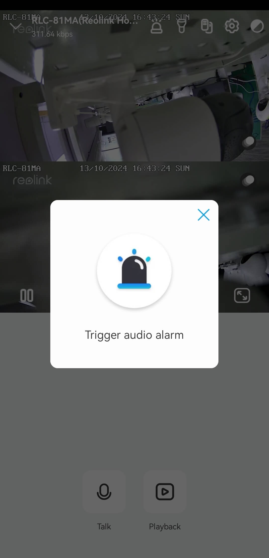 a trigger audio alarm