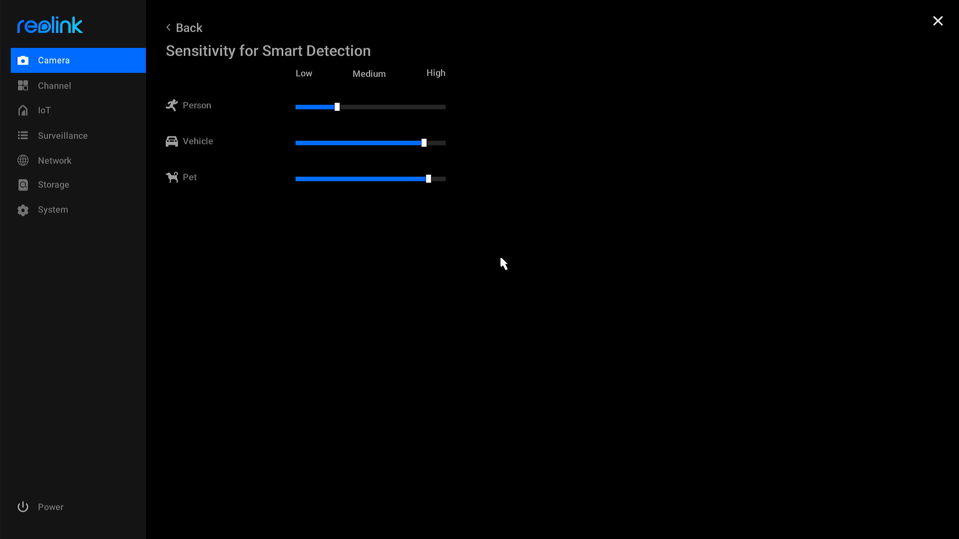 smart detection sensitivity