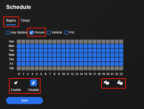 Alrm email schedule
