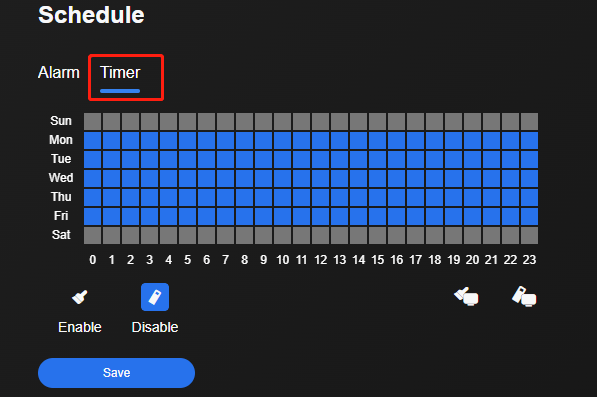 timer email schedule