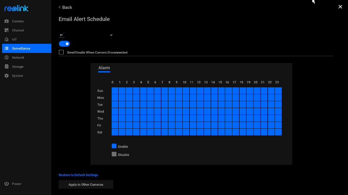 email alerts schedule