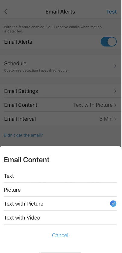 the email content