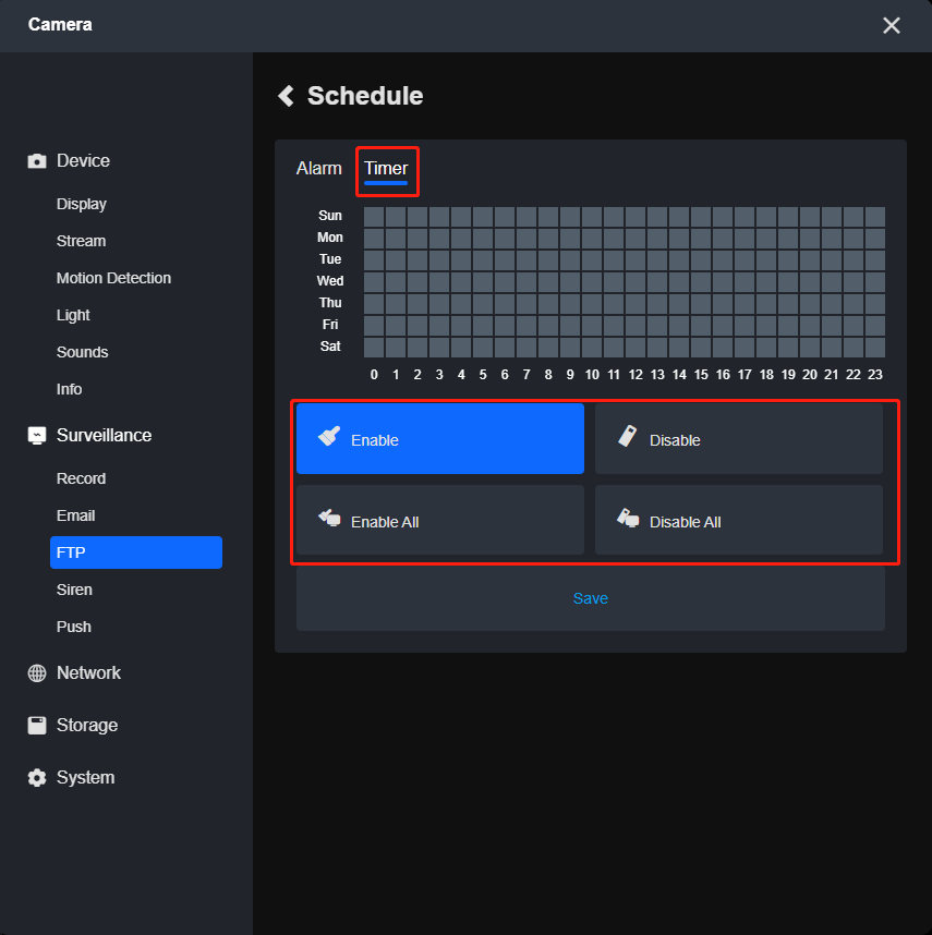 FTP timer schedule