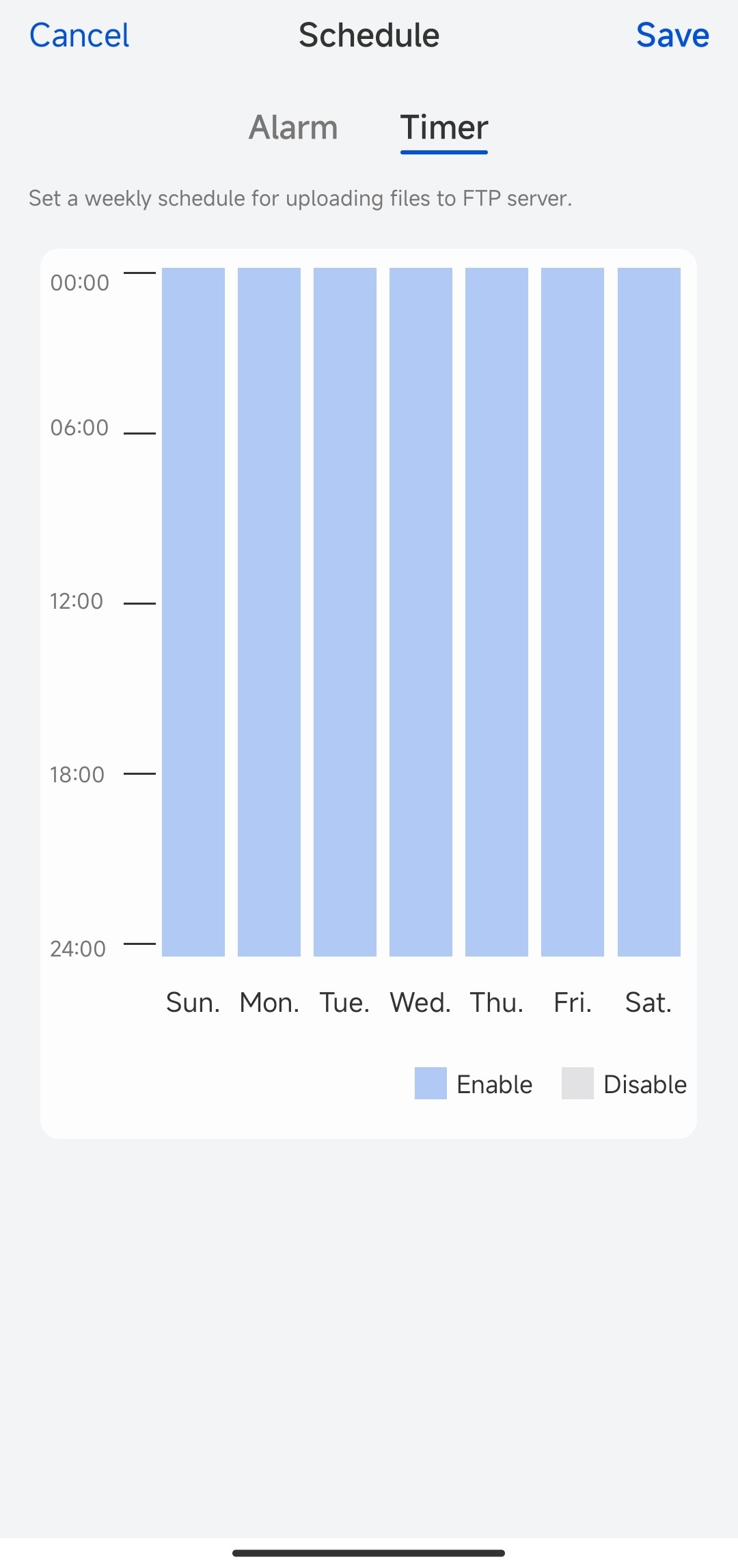 FTP timer schedule