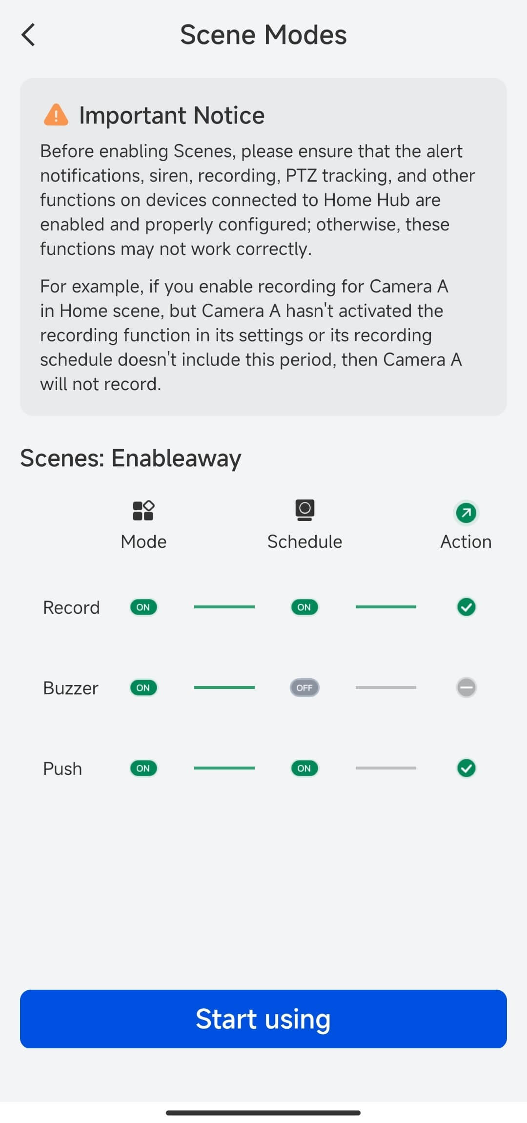 enable scene mode