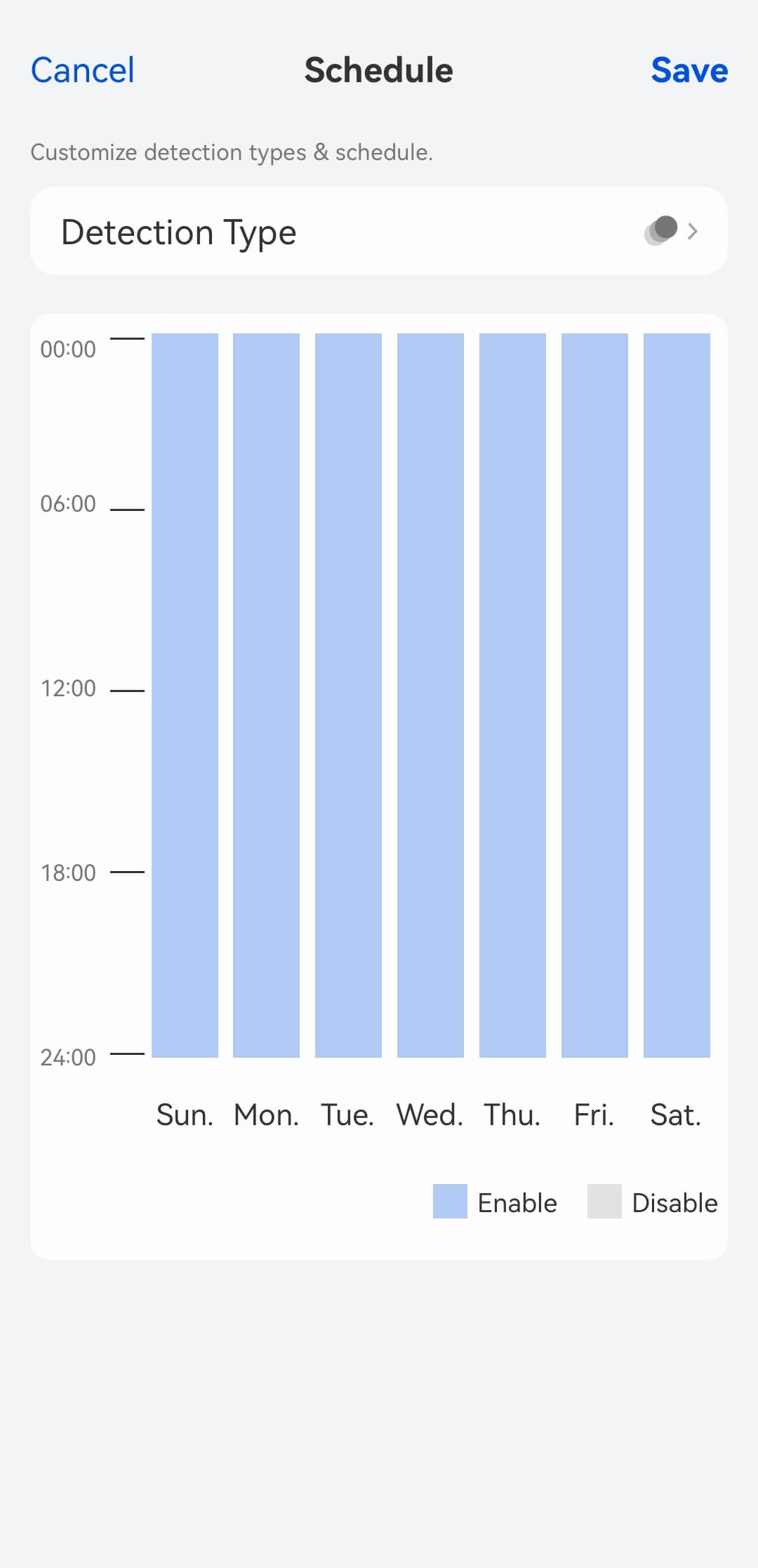 setup schedule