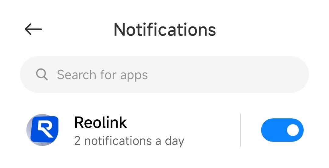 Reolink app notification