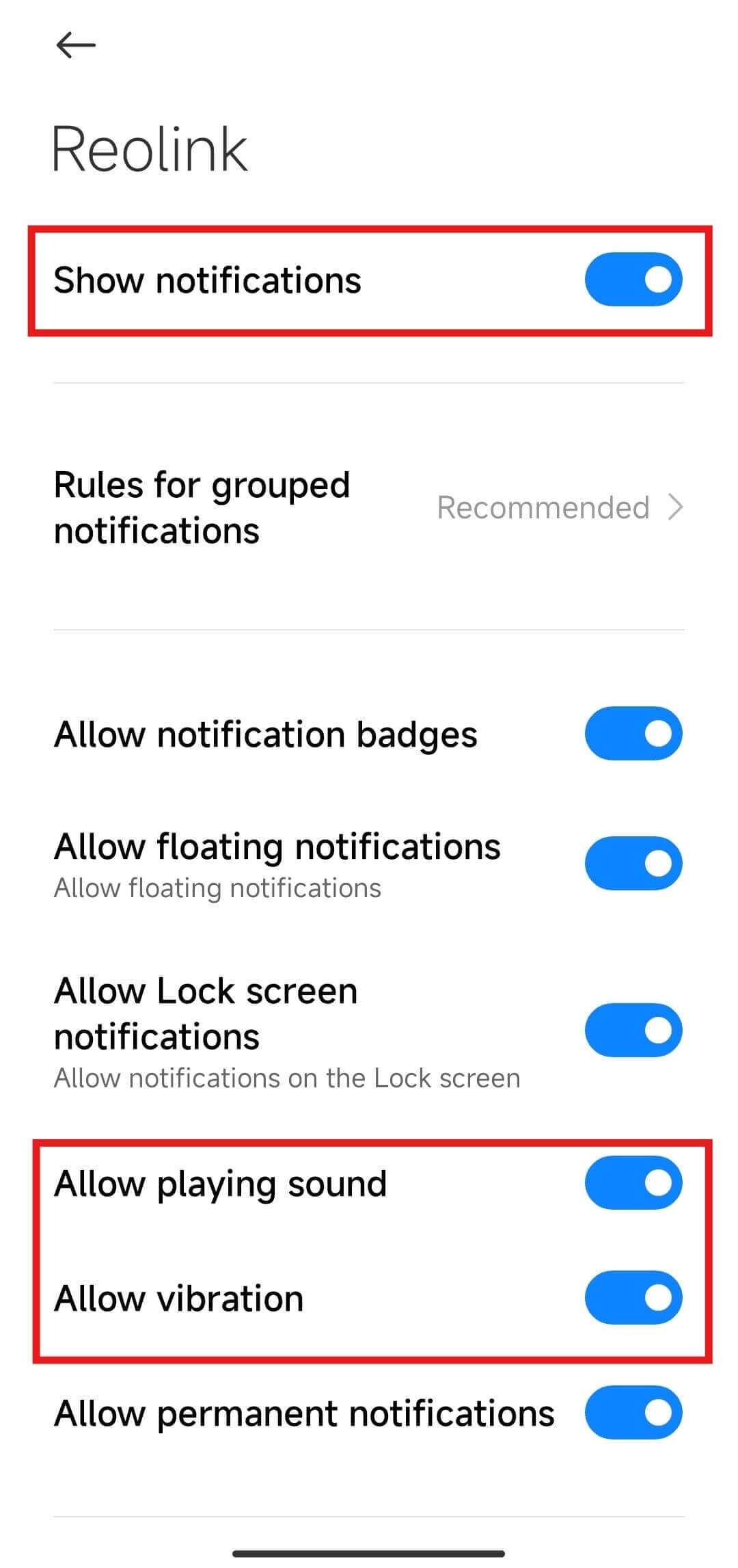 reolink notification second