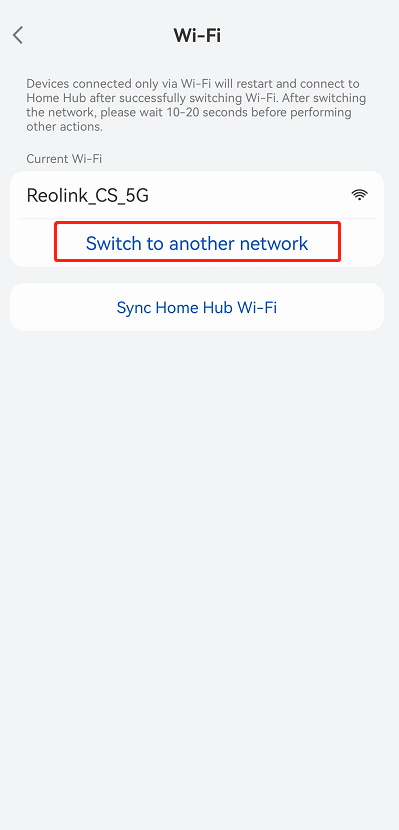 switch to another network