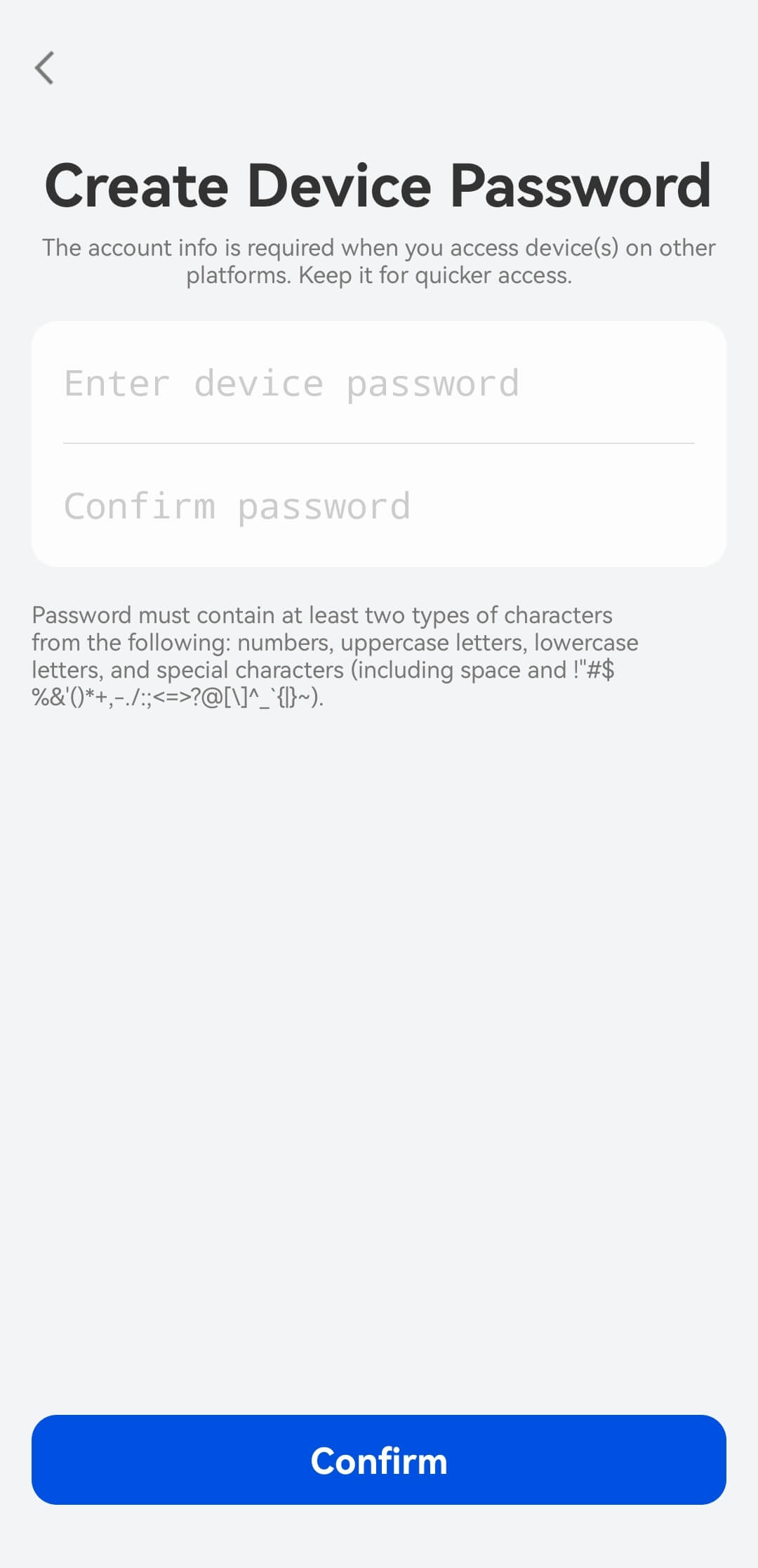 create password