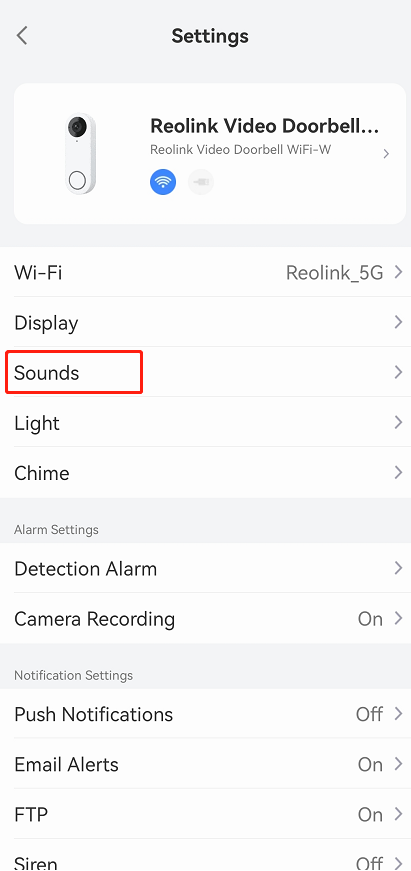 sounds button