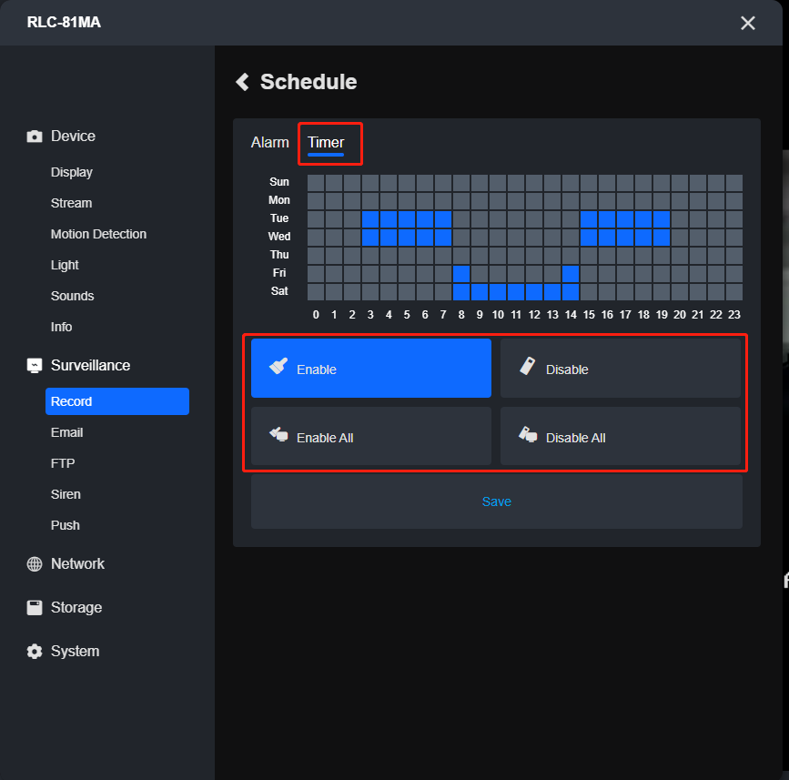 timer schedule