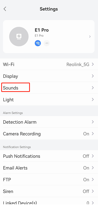 sounds option