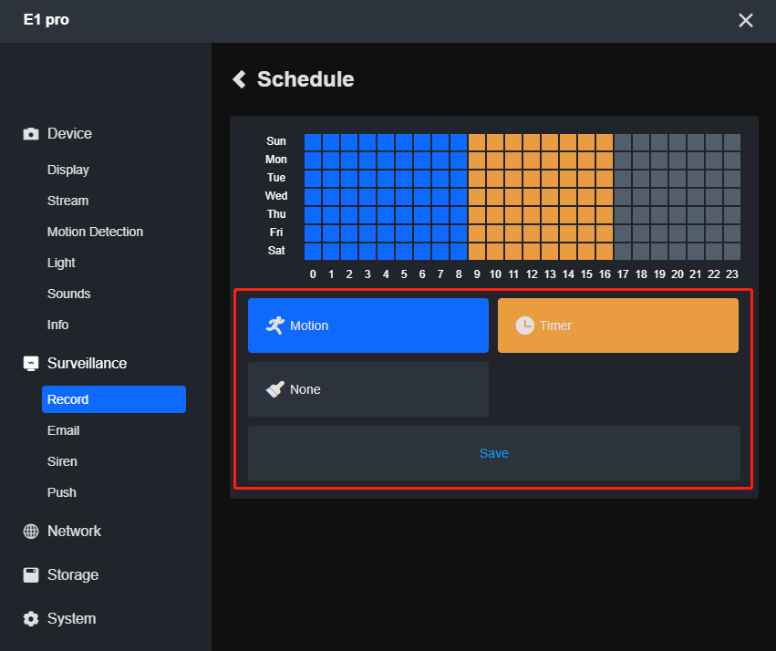 EI schedule