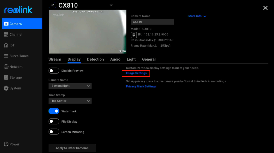 image setting